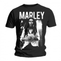 Bob Marley Black & White Mens Black T Shirt